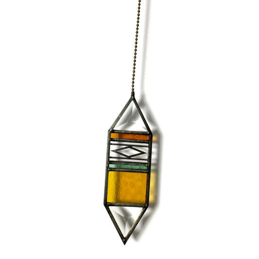 Small Sea Foam/Honey Trigon Suncatcher