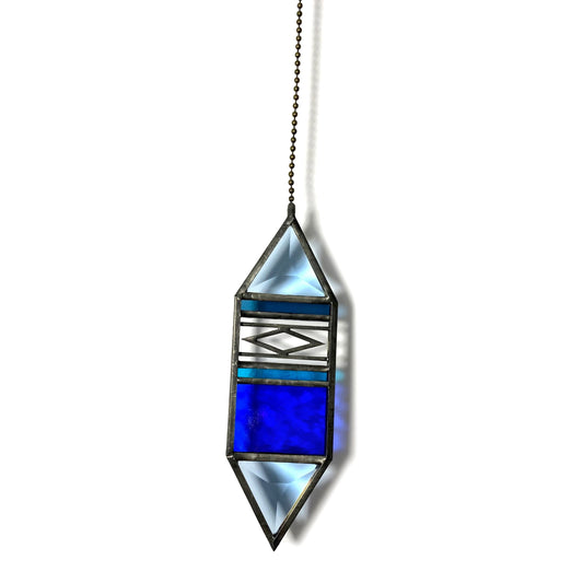 Small Azure/Cobalt Trigon Suncatcher