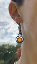 Load and play video in Gallery viewer, SUNSET CORAL ECLIPSE PENDULUM EARRINGS
