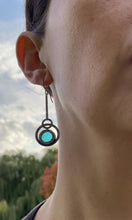 Load and play video in Gallery viewer, AQUA ECLIPSE PENDULUM EARRINGS
