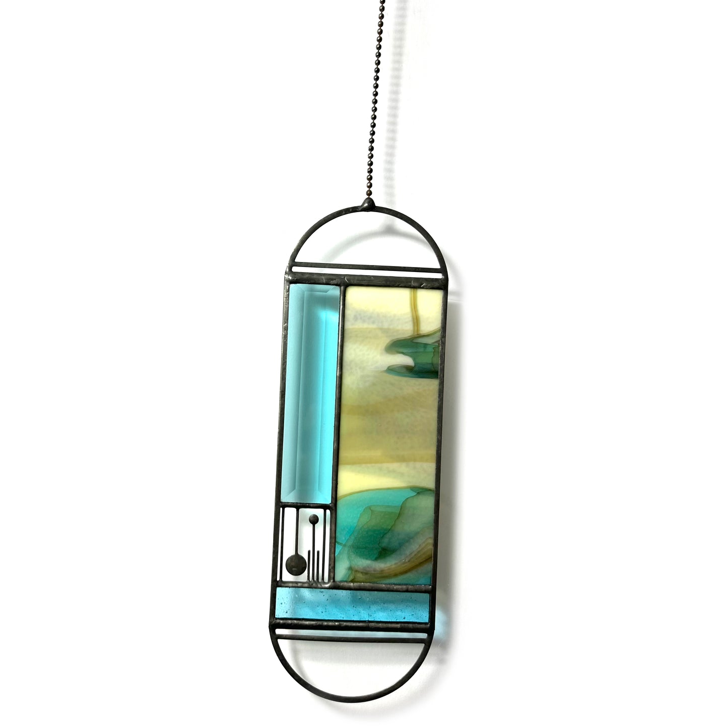 Large Turquoise/French Vanilla Meridian Suncatcher