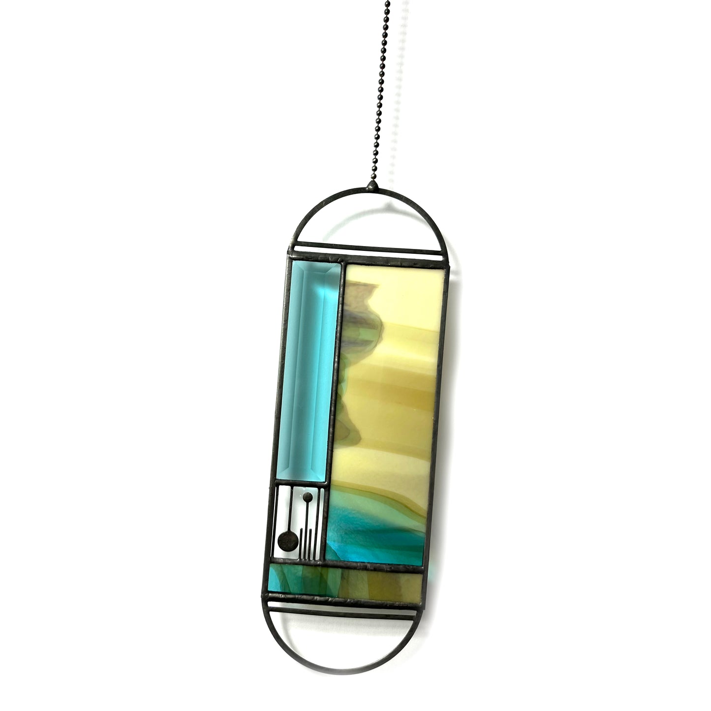 Large Turquoise/French Vanilla Meridian Suncatcher