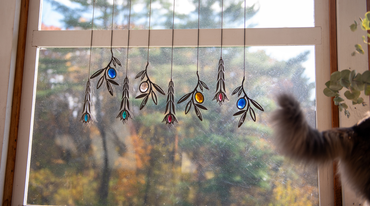 Botanical Glass Jewel Suncatchers