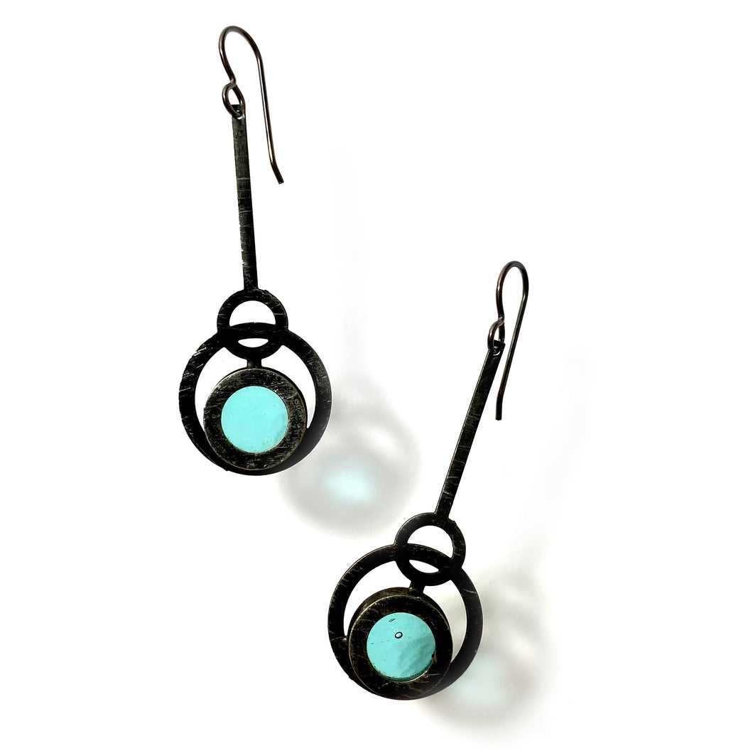 AQUA ECLIPSE PENDULUM EARRINGS