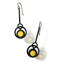 Load image into Gallery viewer, LIGHT AMBER ECLIPSE PENDULUM EARRINGS
