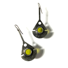 Load image into Gallery viewer, LARGE CHARTREUSE PENDULUM EARRINGS
