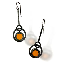 Load image into Gallery viewer, SUNSET CORAL ECLIPSE PENDULUM EARRINGS
