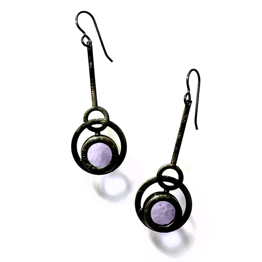 Light Lavender Pendulum Eclipse Earrings