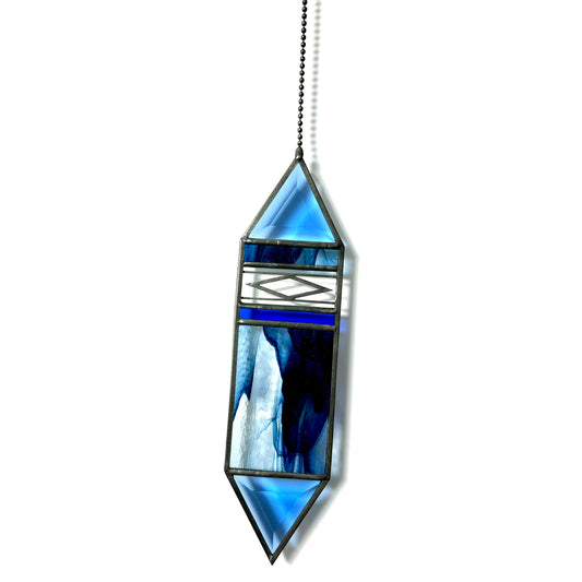 Azure/Blue Aventurine Trigon Suncatcher
