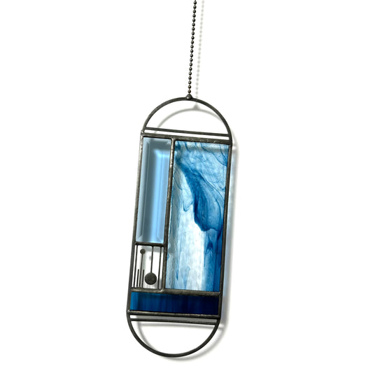 Large Blue Aventurine Meridian Suncatcher