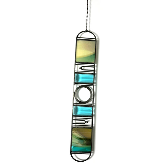 Large Turquoise/French Vanilla Reflection Suncatcher