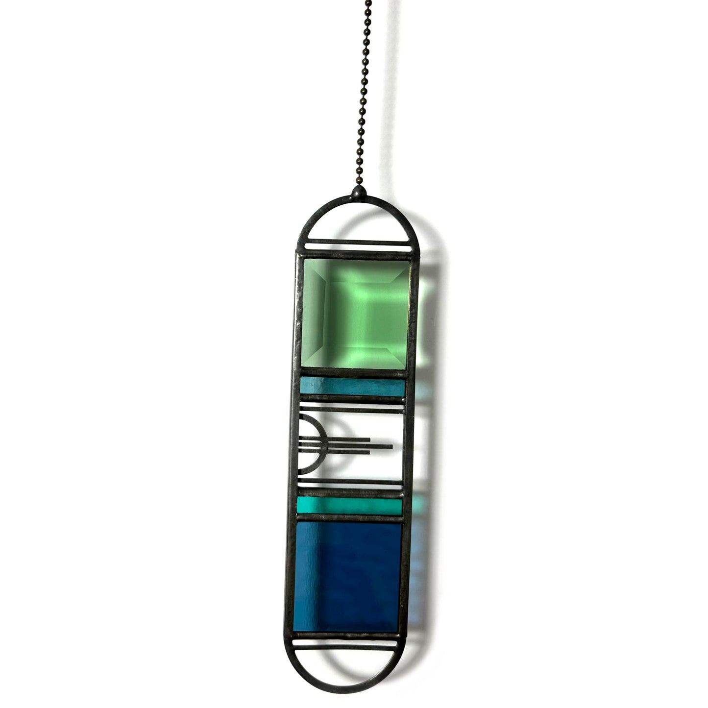 Small Mint/Steel Blue Sunburst Suncatcher