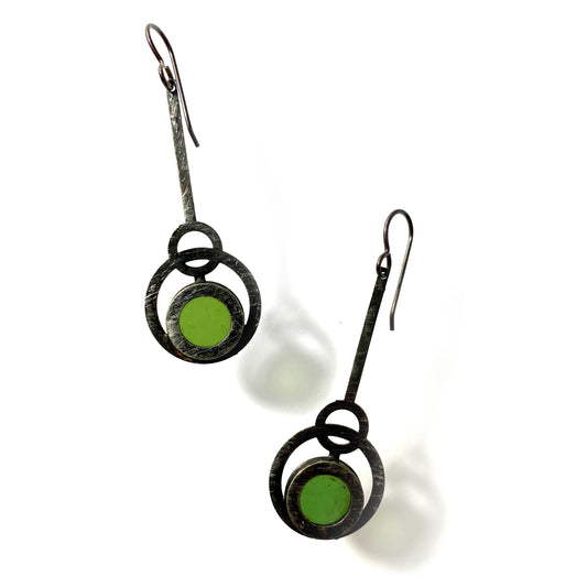BOUCLES D'OREILLES PENDULE ÉCLIPSE OLIVE