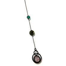 Load image into Gallery viewer, PALE PINK/CHARCOAL/TEAL ECLIPSE SUNCATCHER
