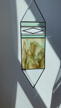 Load and play video in Gallery viewer, LARGE SEA FOAM/TOFFEE TRIGON SUNCATCHER
