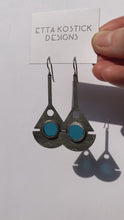 Load and play video in Gallery viewer, LARGE SEA BLUE PENDULUM EARRINGS
