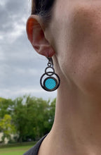 Load and play video in Gallery viewer, SEA BLUE ECLIPSE EARRINGS

