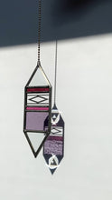 Load and play video in Gallery viewer, SMALL FUCHSIA/VIOLET TRIGON SUNCATCHER
