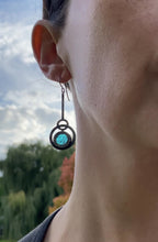 Load and play video in Gallery viewer, SEA BLUE ECLIPSE PENDULUM EARRINGS

