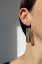 Load and play video in Gallery viewer, LONG LIGHT AMBER ATRIUM EARRINGS
