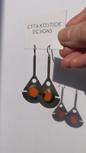 Load and play video in Gallery viewer, LARGE SUNSET CORAL PENDULUM EARRINGS
