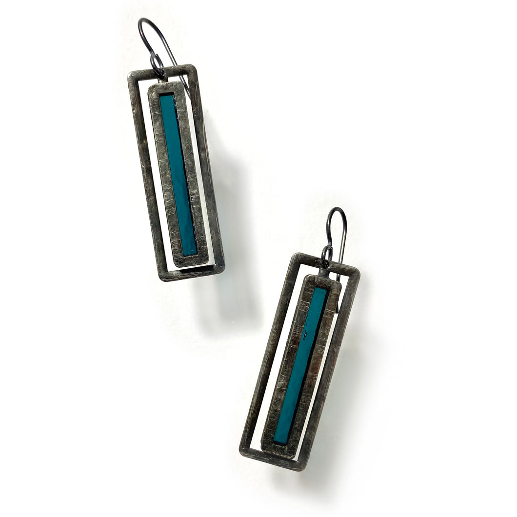 LONG SEA BLUE ATRIUM EARRINGS