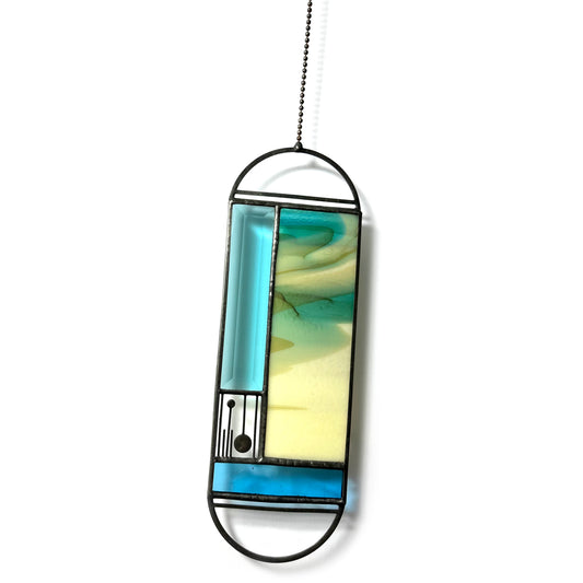 Large Turquoise/French Vanilla Meridian Suncatcher