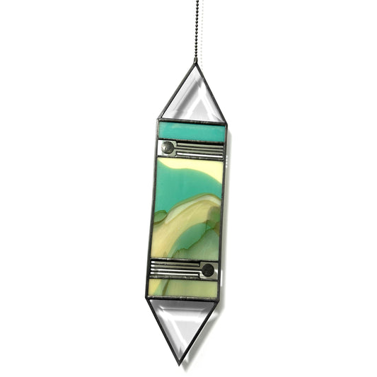 Turquoise/French Vanilla Euclid Suncatcher