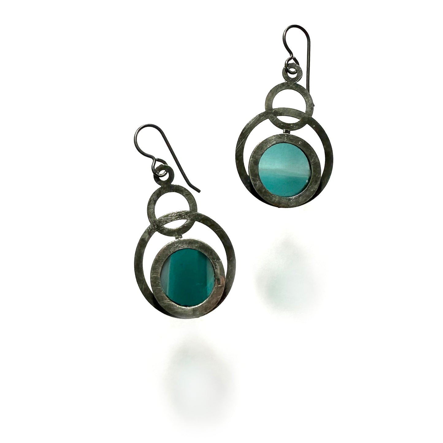 Sea Blue/Ivory Eclipse Earrings