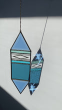 Load and play video in Gallery viewer, AZURE/STEEL BLUE TRIGON SUNCATCHER

