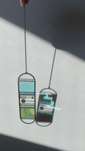 Load and play video in Gallery viewer, SMALL TURQUOISE/FRENCH VANILLA MERIDIAN SUNCATCHER
