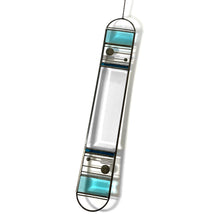 Load image into Gallery viewer, EXTRA LONG TURQUOISE/STEEL BLUE MERIDIAN SUNCATCHER
