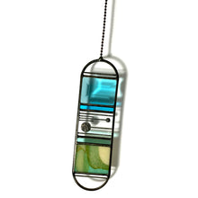 Load image into Gallery viewer, SMALL TURQUOISE/FRENCH VANILLA MERIDIAN SUNCATCHER
